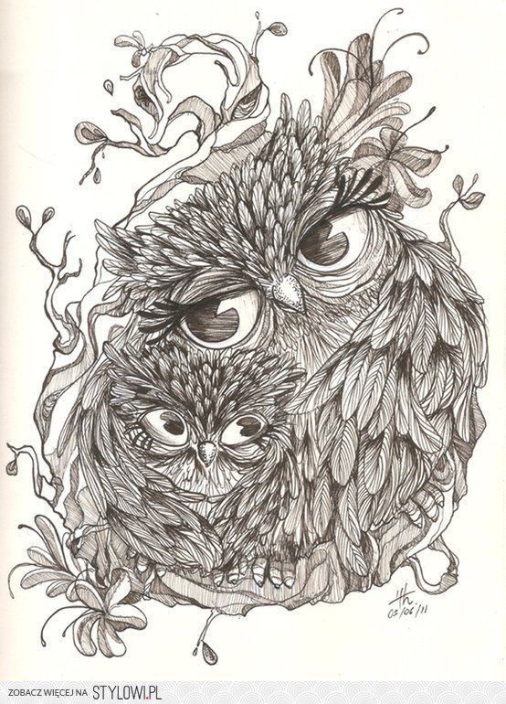 mama and baby owl coloring pages - photo #8